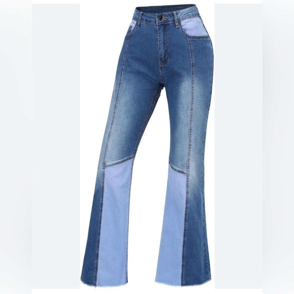 Almost Famous Two-Tone Blue Flare Jeans